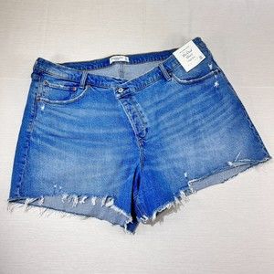 Abercrombie & Fitch The Dad Short High Rise Cross Over Style Sz 36 NWT
